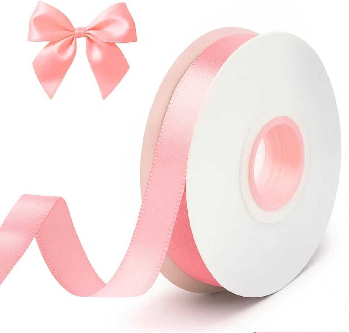 Dikke 10mm Roze Lint voor Cadeauverpakking, 22m Lang Stoflint voor Verjaardag, Moederdag en Bruiloft Decoratie