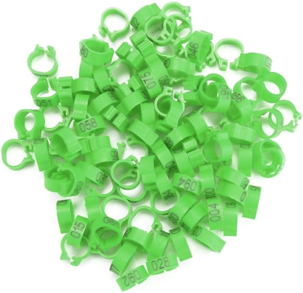 Multicolor Vogelpoten Ringen Set - Plastic Leg Rings voor Duiven, Kippen en Vogels met Nummering - 8mm Dikte voor Betrouwbare Identificatie