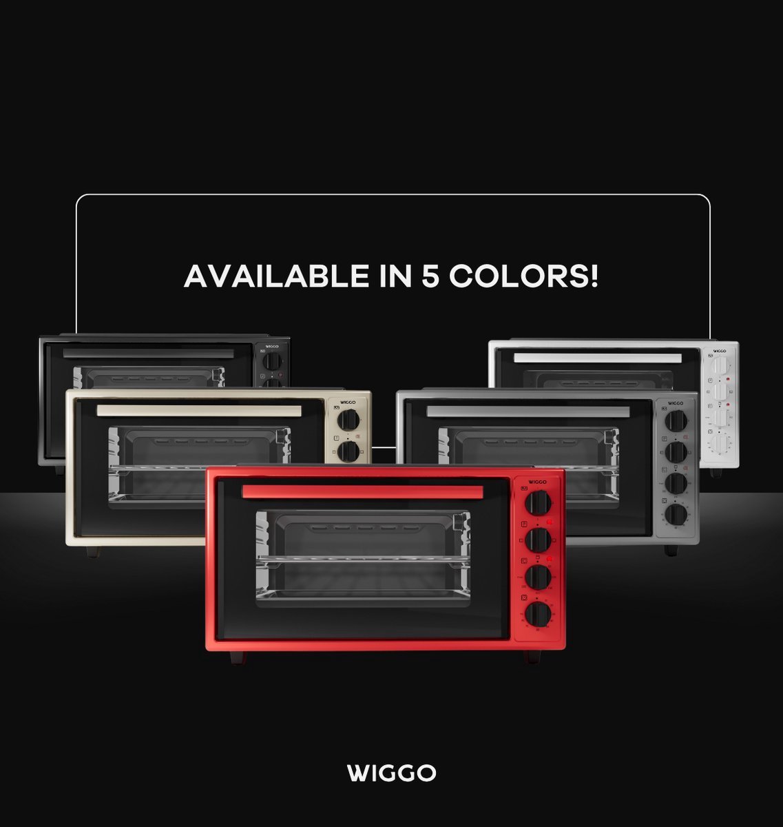 Wiggo WMO-E456(R) - Vrijstaande Mini Oven - Electrisch - 60 CM - 45 liter - 2000 W - 5 Jaar Garantie - Rood – foto 7