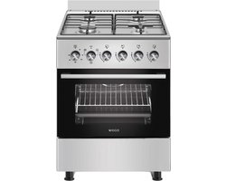 Wiggo WO-E603R (XX) Serie 3 - Cuisinière à gaz - Acier inoxydable