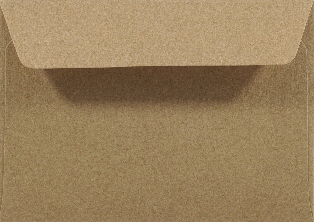 Ecologische bruine enveloppen A7 - 80 x 120 mm - 25 stuks - NK natgelijmde - 100 gram - Eko Design - Netuno