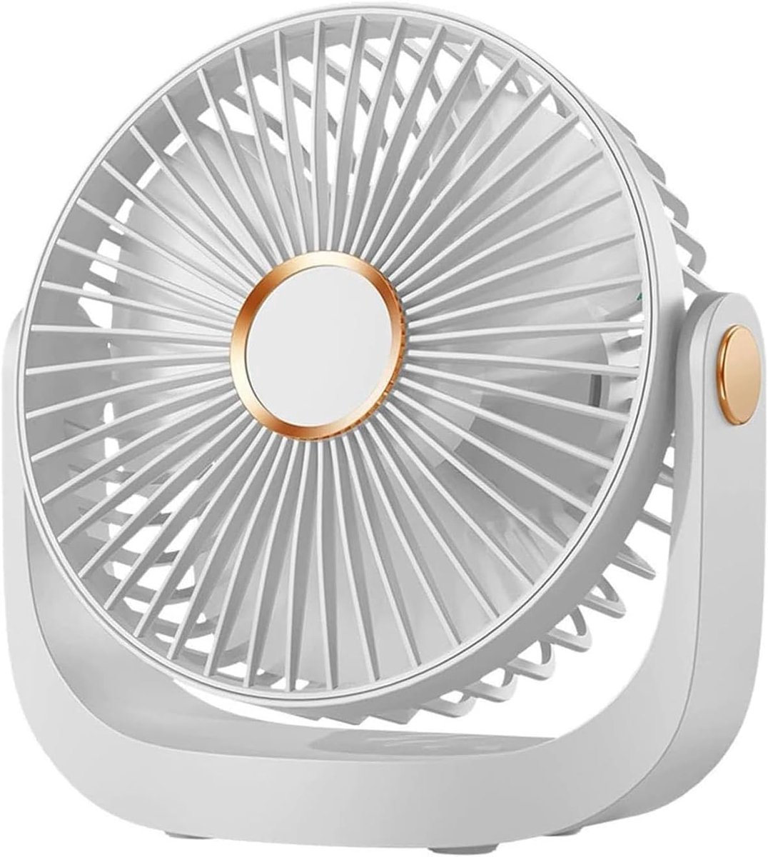 Solvix tafel ventilator geluidloos - Draagbare Ventilator met Nachtlamp - USB Oplaadbaar - 360° Draaibaar - 5 Snelheden - Voor Slaapkamer en Werkruimte