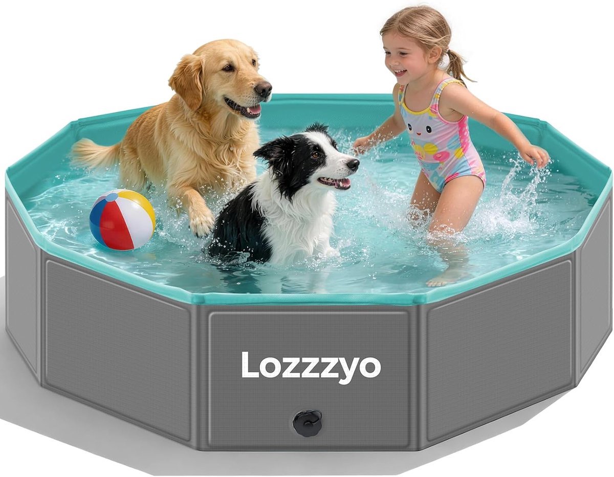Solvix hondenzwembad - Hondenzwembad - Antislip PVC - Opvouwbaar - Eenvoudig te reinigen - Voor Grote en Kleine Honden