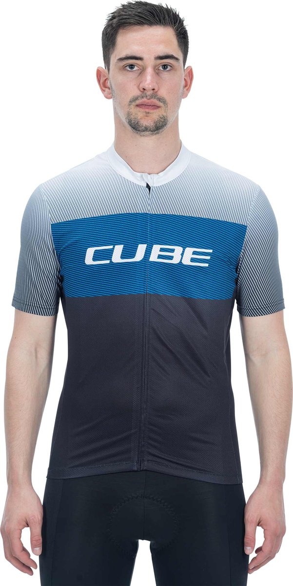 Cube Teamline Cmpt Korte Mouw Wielertrui Blauw M Man