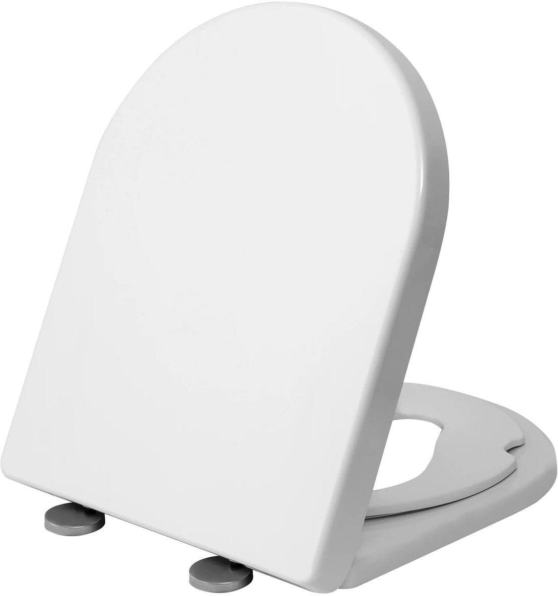 Toiletbril met Kinderzitje Wit - Soft-close sluiting, Magnetische kinderzitting - D-vorm