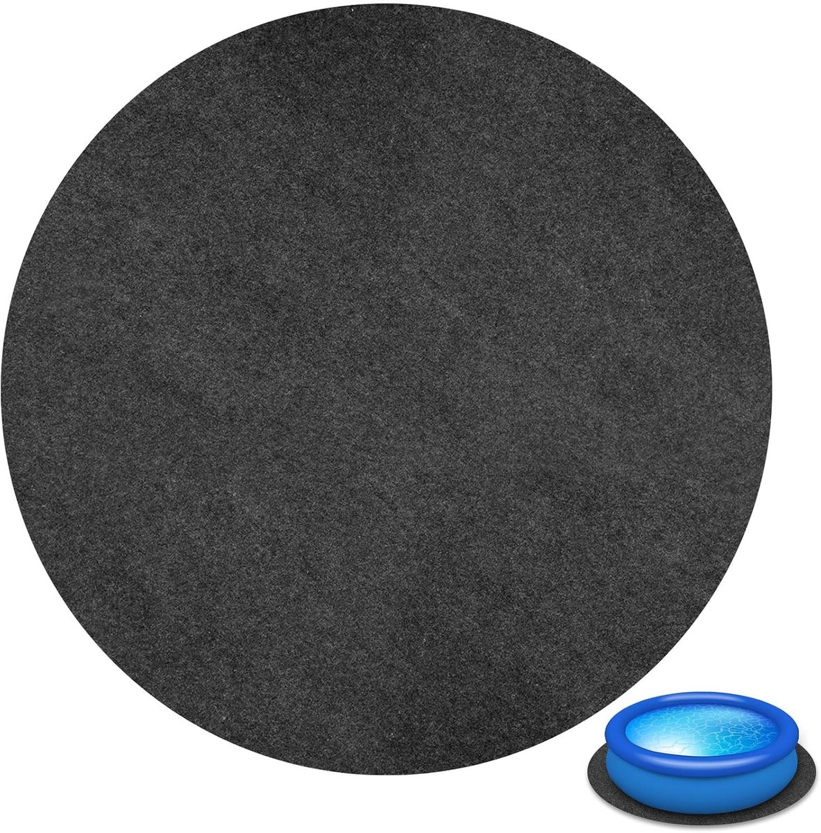 Ronde vloerbeschermmat voor zwembad en whirlpool, 78 cm diameter, antislip vilt met PVC achterkant, snijbaar, ideaal voor tuin en sauna, bescherming tegen krassen en slijtage