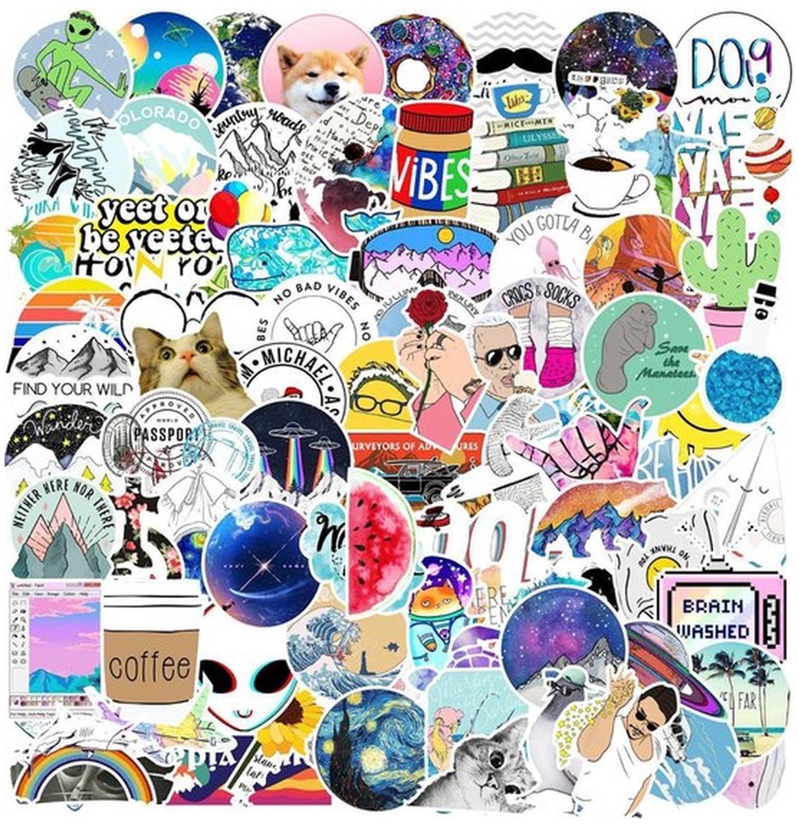 100 Millennial Stickers – Quotes, Travel, Wanderlust & Pura Vida