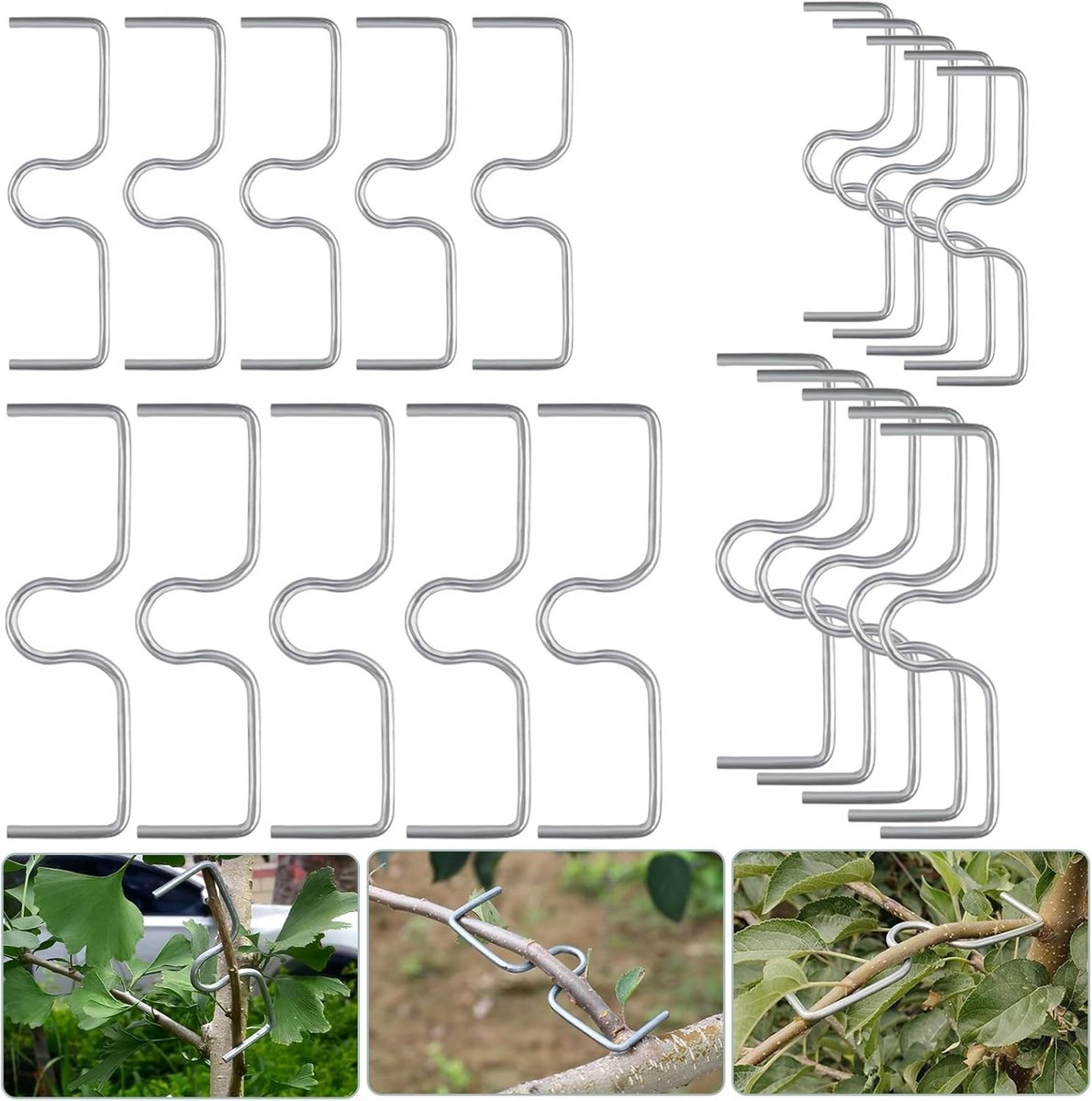 20 Stuks Fruitboom Takkensteun - Herbruikbare M-vormige Takondersteuning voor Tuinbomen, 10cm en 13cm