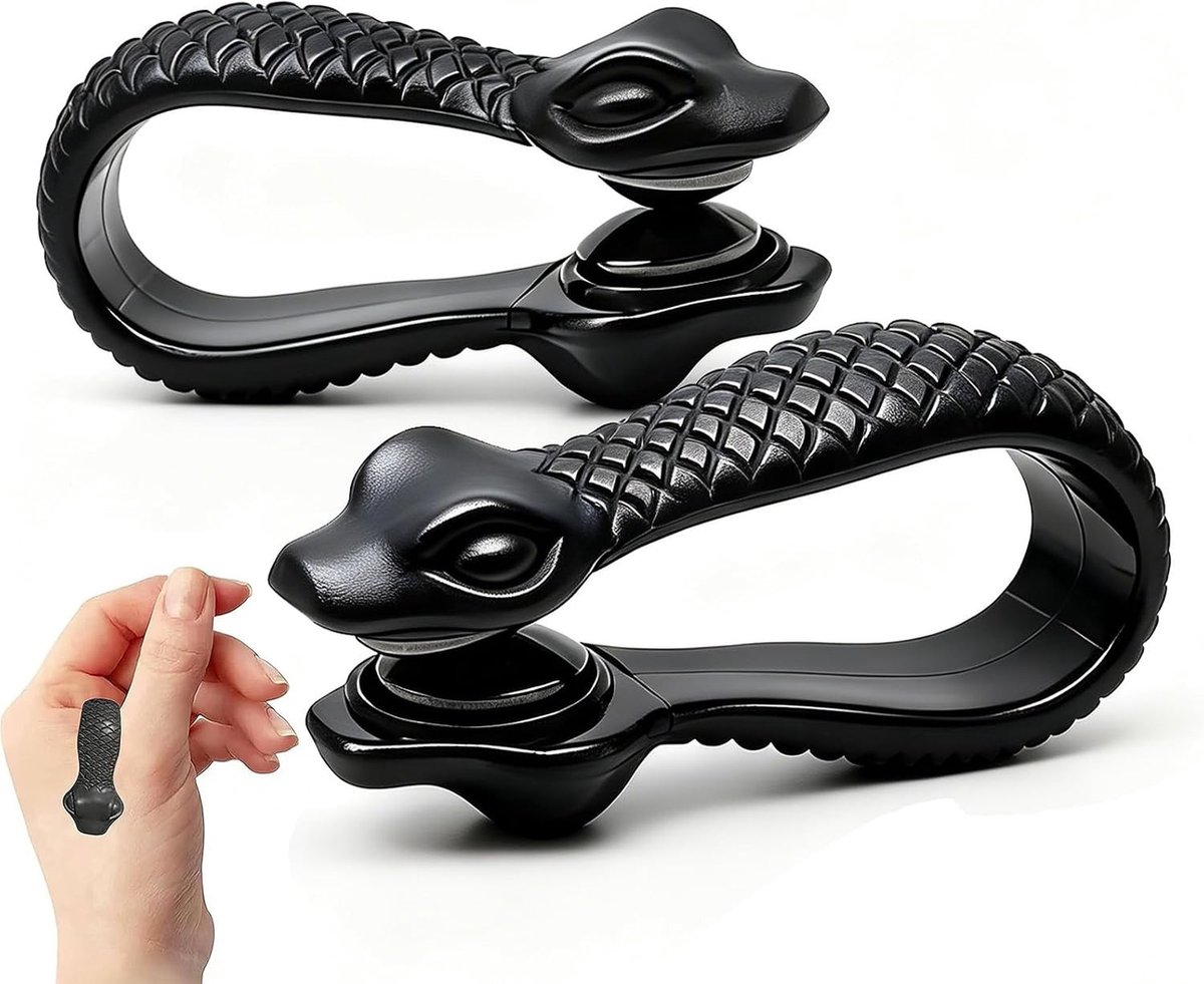 Set van 2 acupressuur clips voor migraine en hoofdpijn, draagbare massageclips met slangenpatroon, ideaal voor mannen en vrouwen