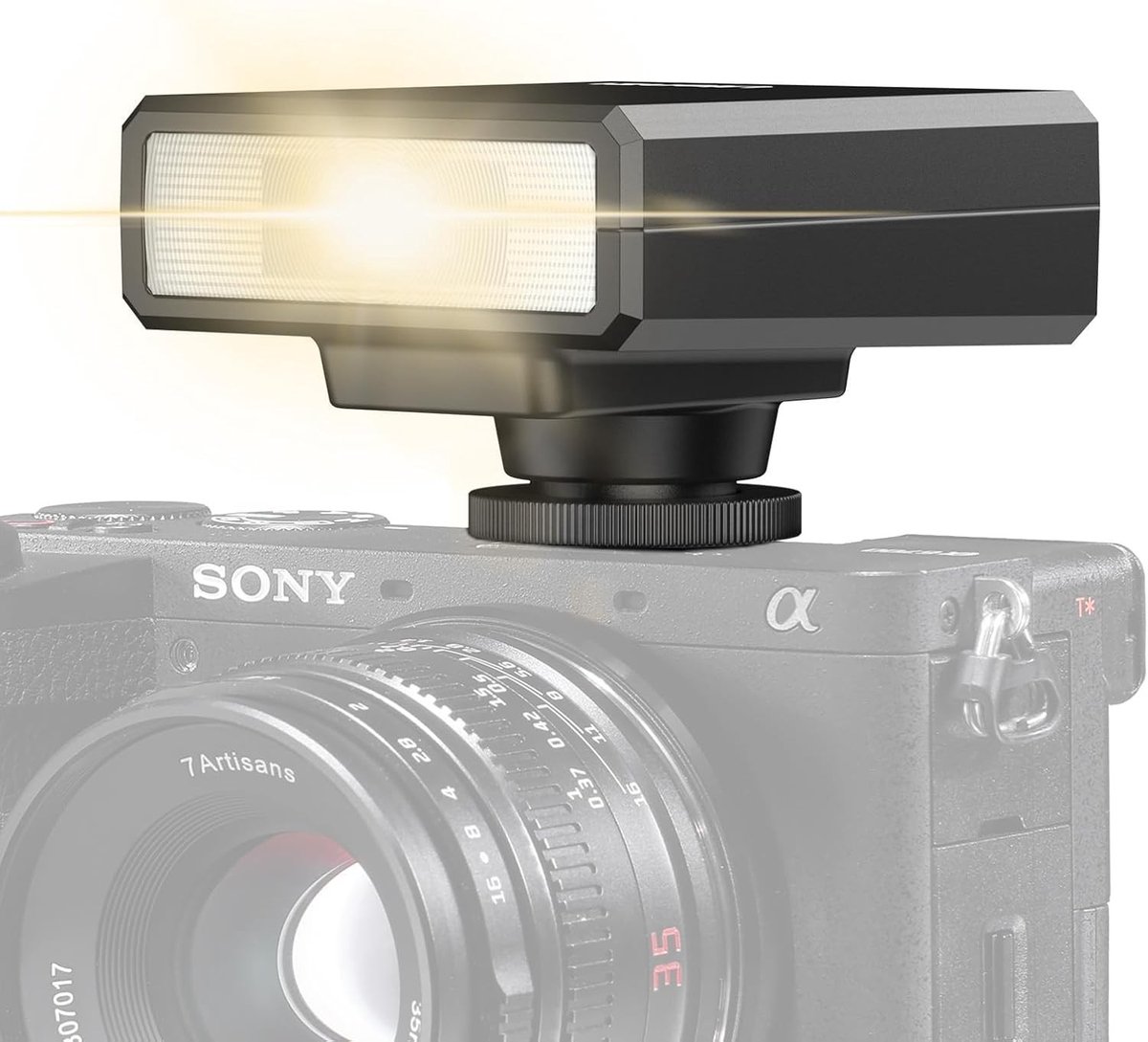 Compacte Mini Camera Flitser GN12 met 5600K Lichttemperatuur voor DSLR Camera's zoals Sony, Canon, Nikon en Panasonic
