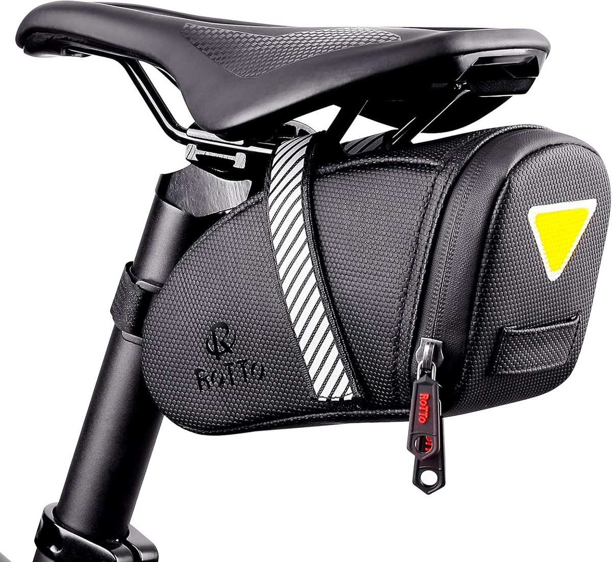 Waterdichte fietszadel tas voor mountainbike en racefiets met rits, ideaal voor accessoires en gereedschap