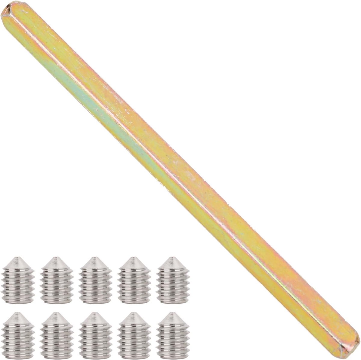 Ongeperforeerde vierkante stang, 8 mm x 150 mm, van gegalvaniseerd staal, roestvrij, aluminiumkleurig, perfect voor deuren en maatwerkinstallaties