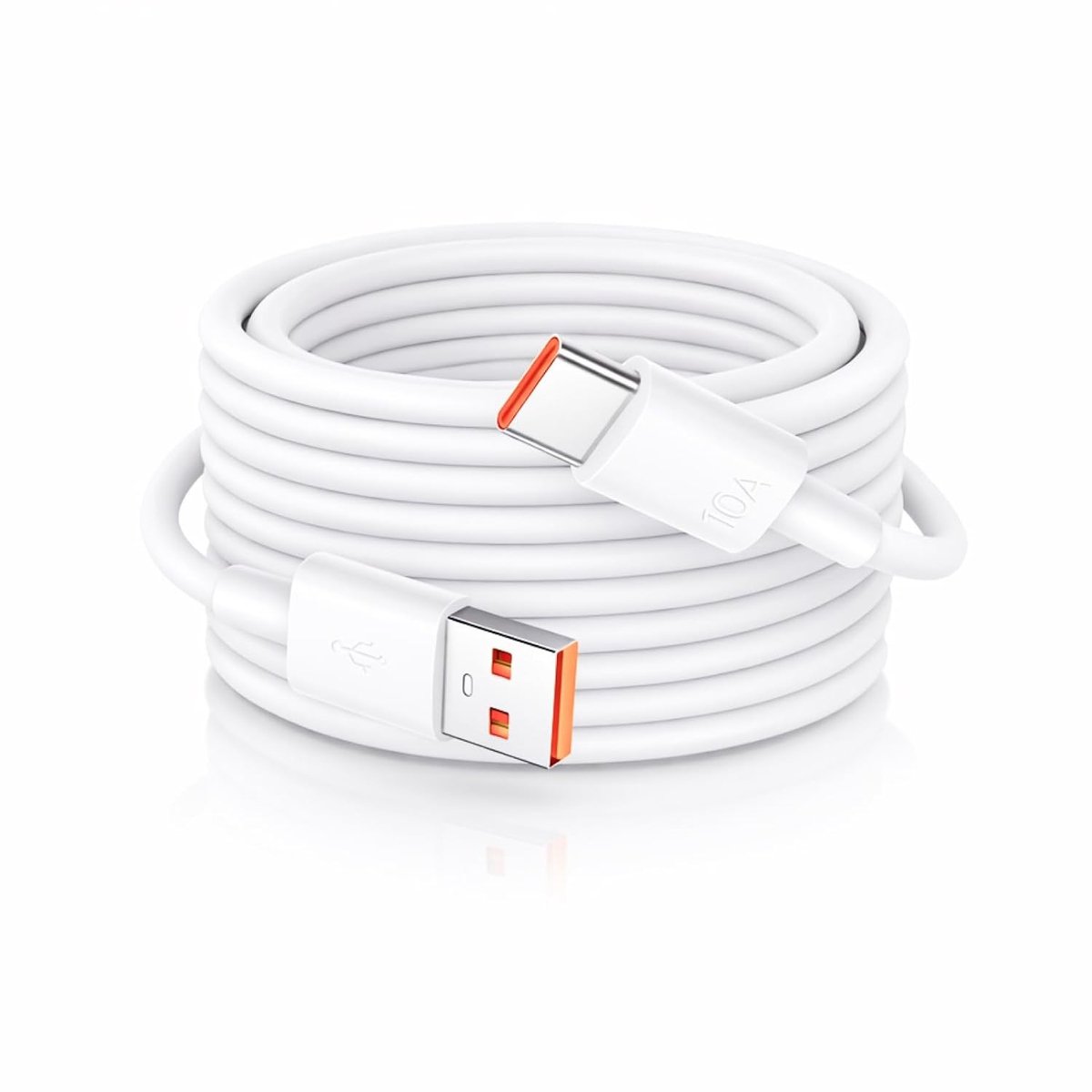 Duurzame USB-C Oplaadkabel van 10 m voor Beveiligingscamera's, Projectoren en Dashcams, Geschikt voor PS5 en Samsung Galaxy S22/S21