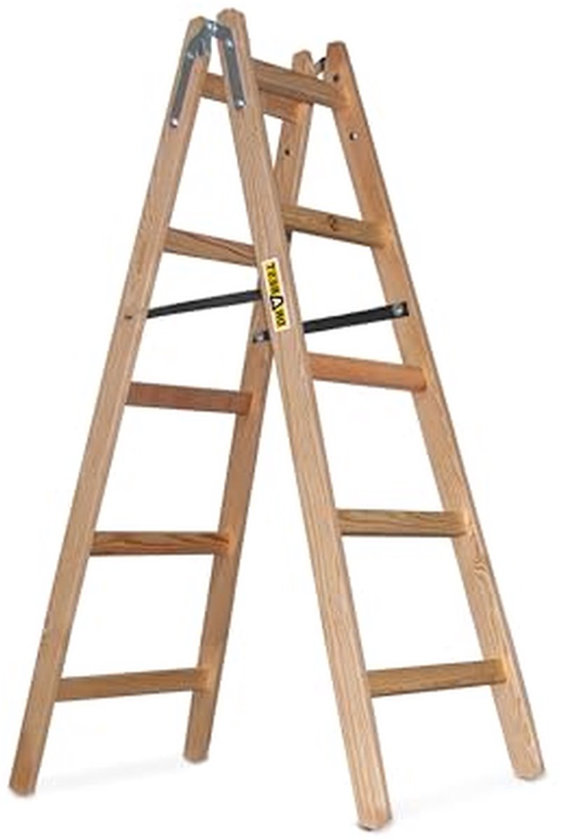 Houten Trapezetrap - Vouwtrap Stevig - Klus Klussen - Geïmpregneerd Grenen - 5 Treden - Natuurlijk