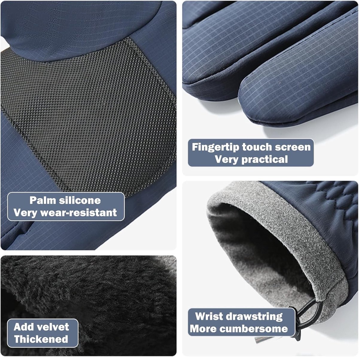 Handschoenen - Blauw - Eenheidsmaat - Warme Winterhandschoenen met Touchscreen - Voor Mannen en Vrouwen