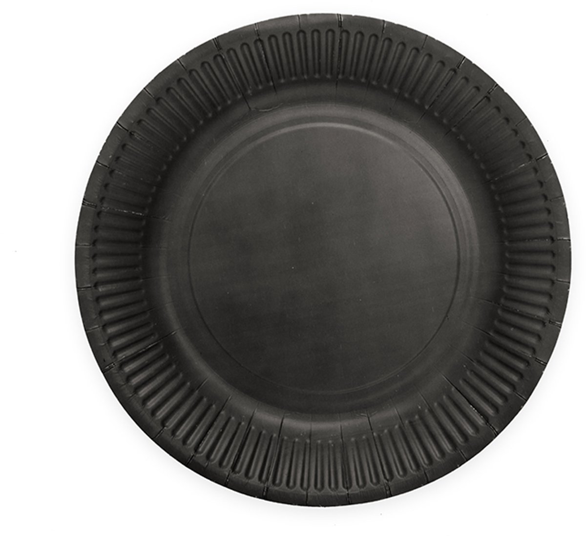 8x Papieren Bordjes 18cm FSC - Zwart - Feestartikelen