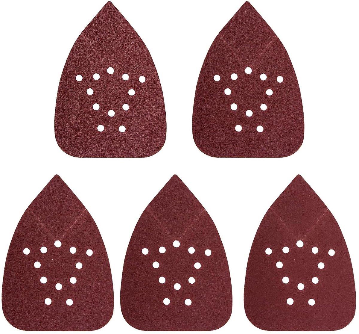 50 Pieces Sandpaper, Triangular Sander, 135 x 95 mm, Delta Sandpaper, Sanding Triangles, 12 Holes, Grain 60, 80, 120 - ShopVlot