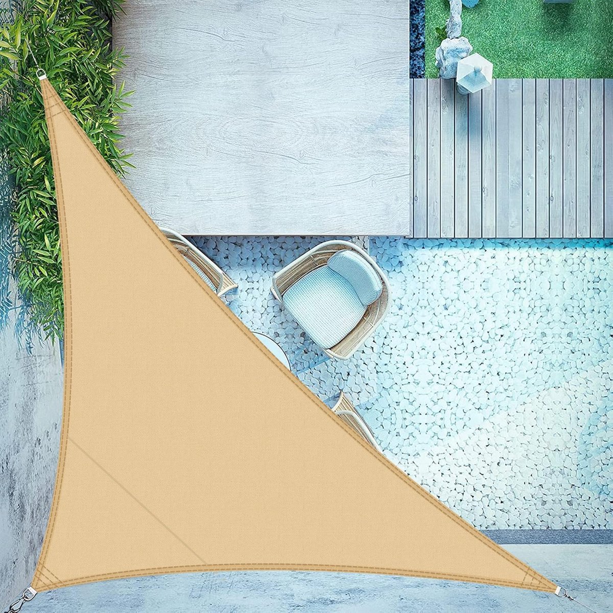 LOVE STORY Sunshade Cloth 3.5x3.5x4.9m Rectangular Triangle Sun Protection Waterproof UV Protection Polyester for - ShopVlot