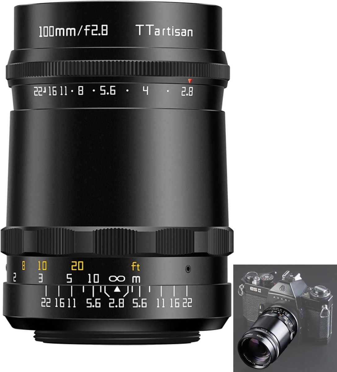 100mm F2.8 M42 lens met Soap Bubble Bokeh effect, geschikt voor M42 camera's en moderne camera's met adapter, ideaal voor portretfotografie en creatieve effecten.