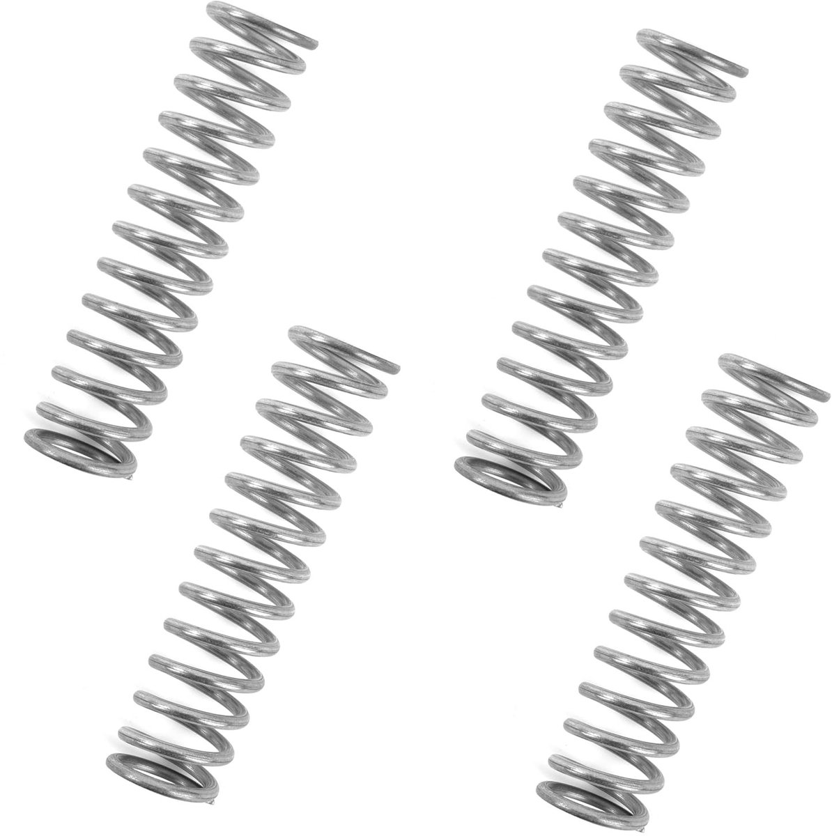 Stalen compressieveren 80 mm met 2,4 mm draaddiameter en 20 mm buitendiameter - 14 kg veerkracht, set van 4 stuks voor diverse toepassingen