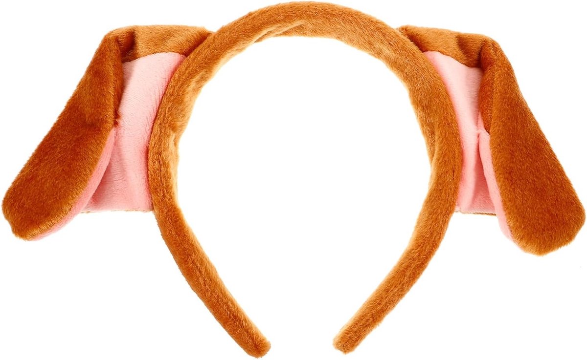 Dierenhoofdband met bruine hondenoren voor feestelijke kostuums en decoraties, schattige puppyaccessoires voor kerst en themafeesten