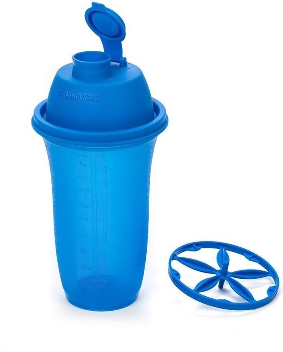 Shake N Shake Plastic Container - Blauw - 500 ml - Voedselkwaliteit Kunststof - Voor Meng- en Schuddoeleinden
