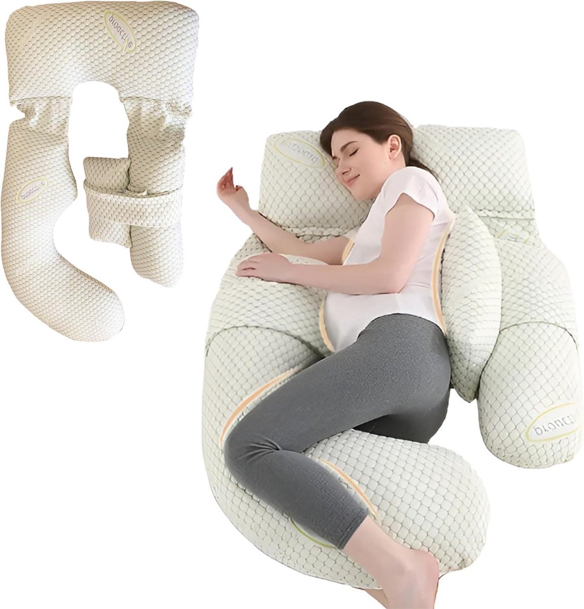 Zwangerschapskussen XXL - Body Pillow - Comfortabel Slapen - 360° Ondersteuning - 180 cm - Wit