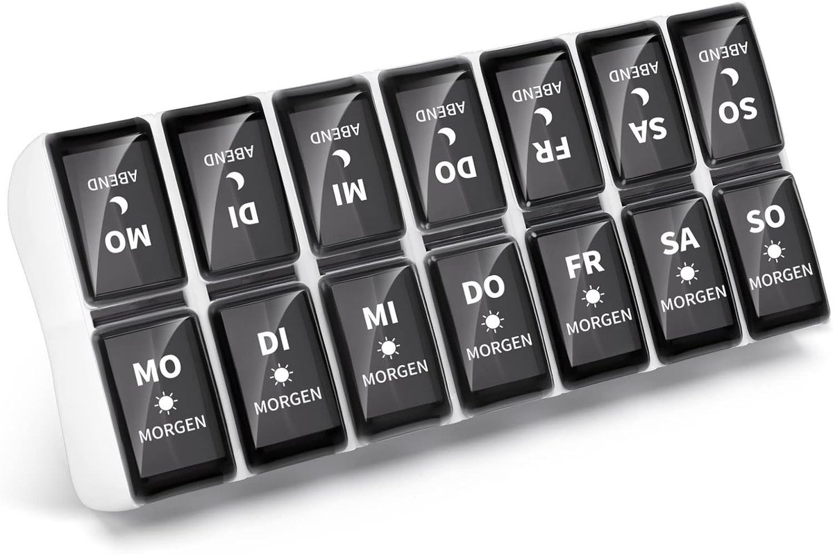 Pillendoos voor 7 Dagen met 14 Compartimenten, Ochtend en Avond, Verwijderbare Medicijnbox voor Organisatie