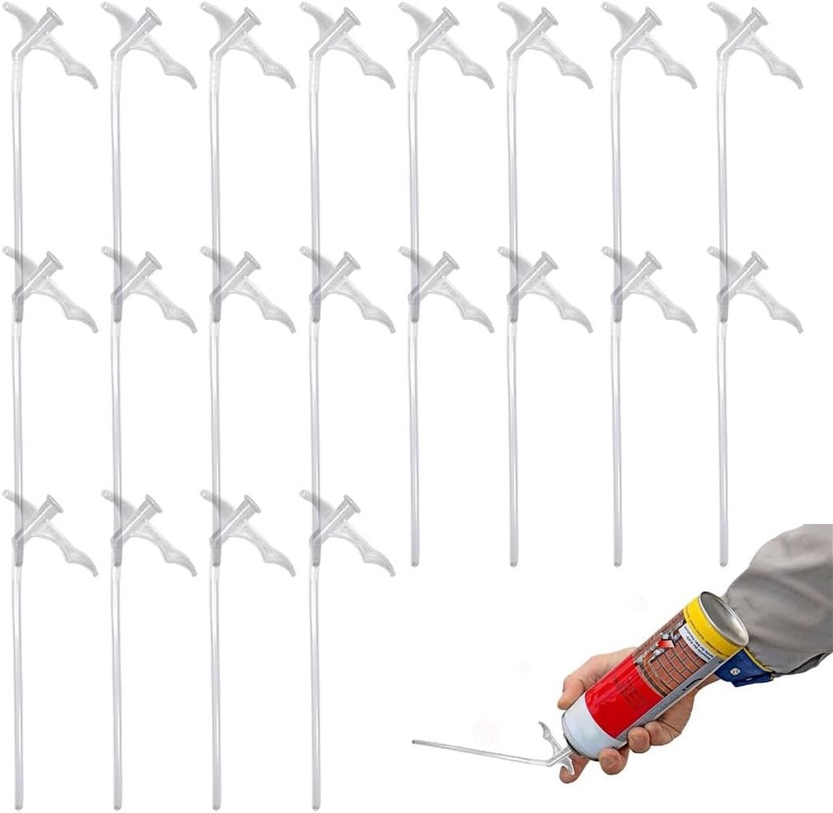 20 stuks wegwerp schuimsproeiers voor expansieschuim, 16 cm x 4 mm, geschikt voor schroefdraadbommen en isolatieprojecten