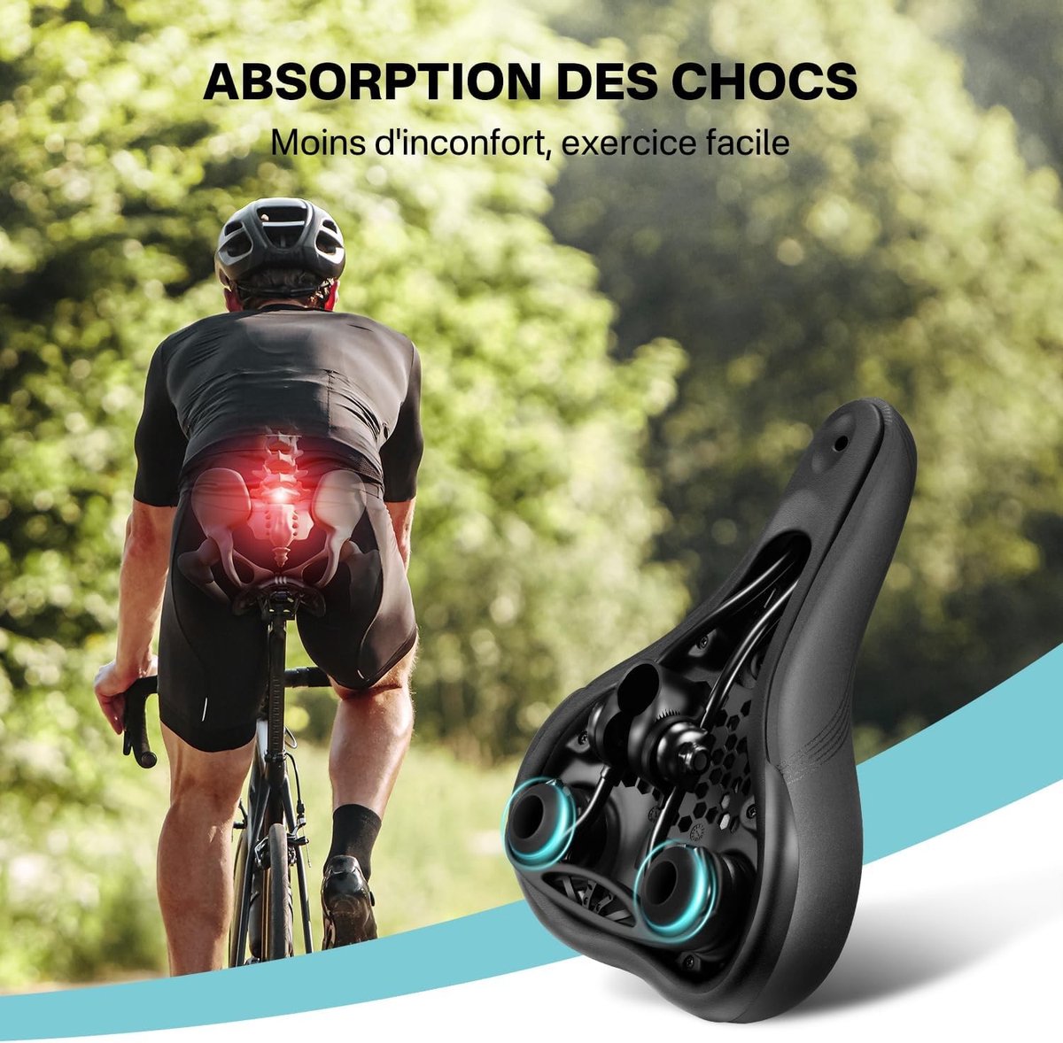 Fietszadel - Zwart - Ergonomisch en Waterdicht - Geheugenschuim - Voor Heren en Dames