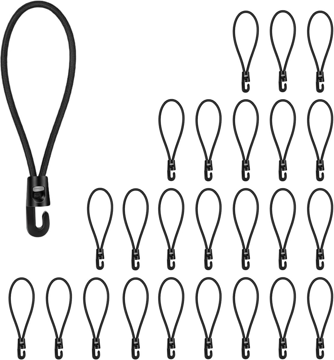 Elastische spanbanden 10 cm - zwart - 25 stuks - ideaal voor bevestigen - ShopVlot