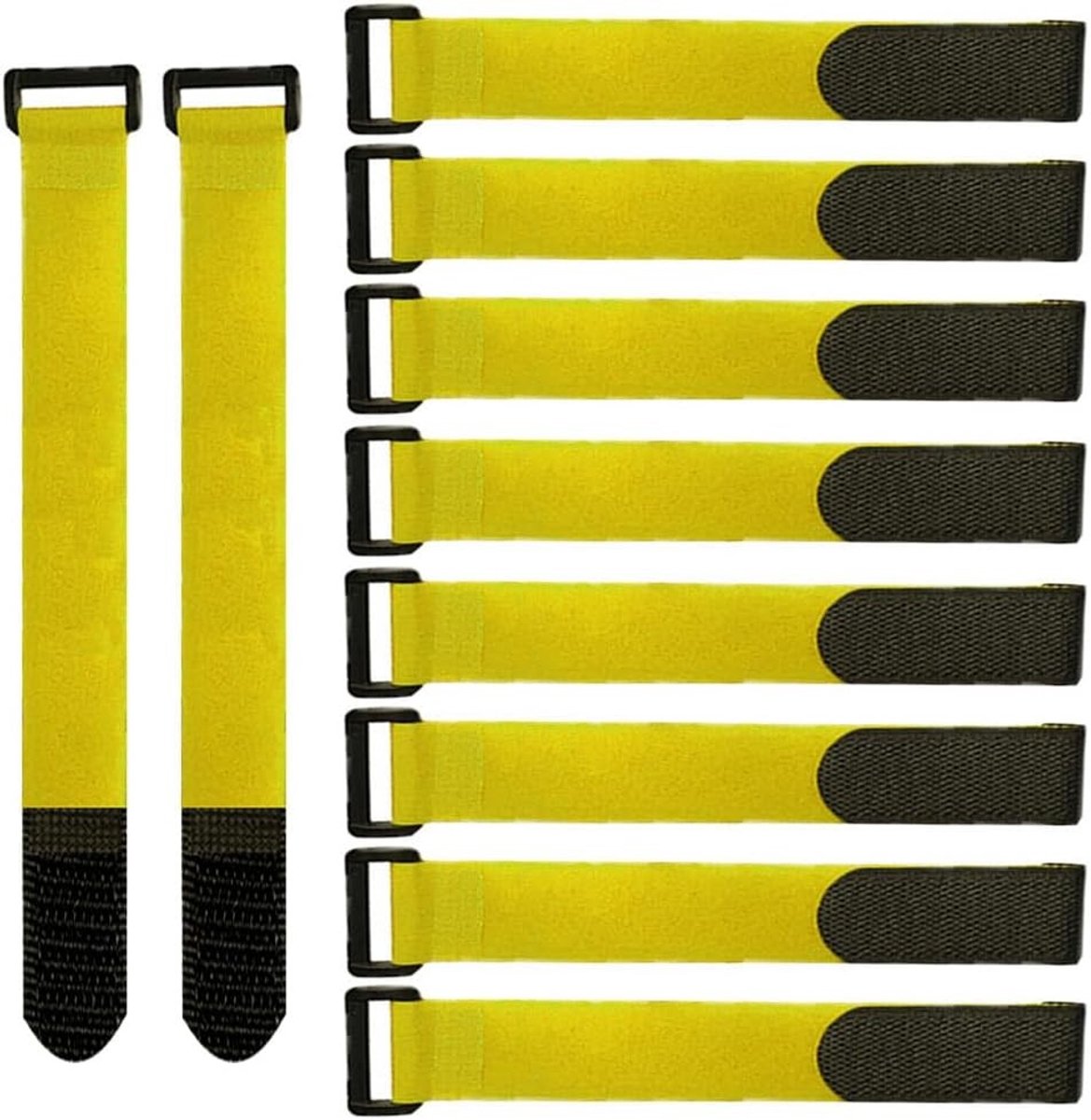 20 Stuks 30 x 2 cm Herbruikbare Nylon Kabelbinders, Verstelbare Kabelriemen en Multifunctionele Cinchriemen in Geel voor Organisatie en Beveiliging van Kabels