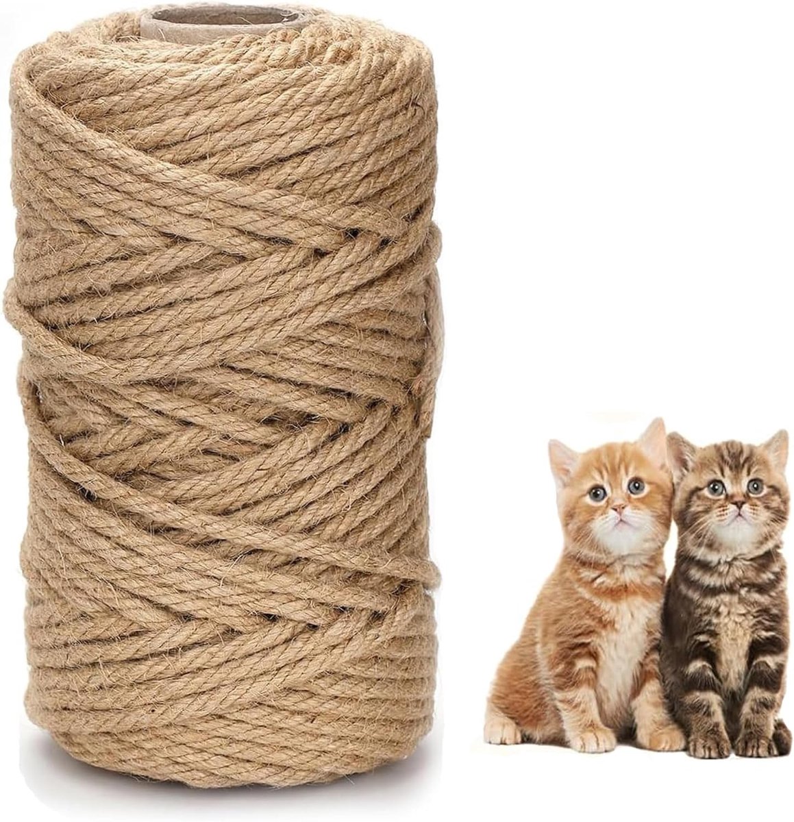 6mm x 30m Natuurlijke Sisal Touw, Jute Touw voor Huishouden, Tuin en DIY Projecten, Herbruikbaar Touw voor Krabpaal en Krabtoren Reparatie