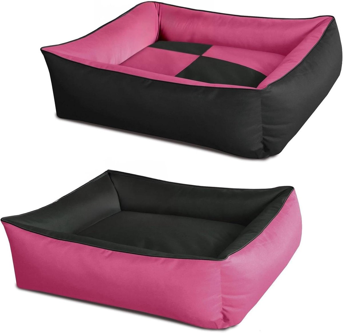 Hondenmand Vierkant - Hondenkussen Bank - Ontspannen Slapen - Afneembare Wasbare Hoes - XXL - Roze Zwart