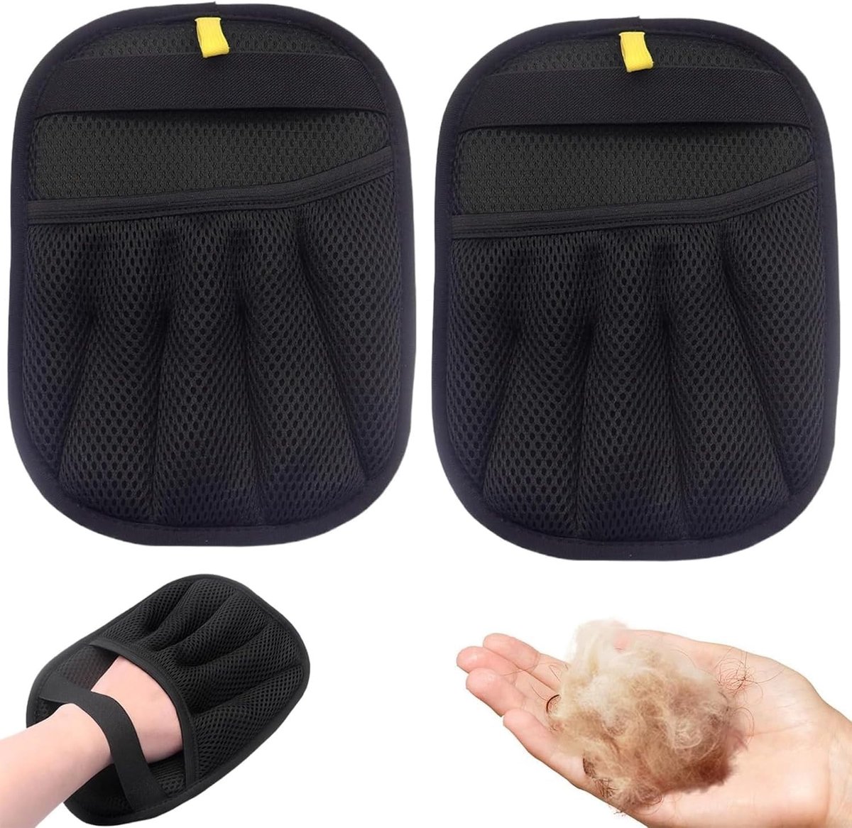 Verwijder Dierlijke Haren met Dubbelzijdige Handschoenen voor Gezonde Vacht - Antistatische Verzorgingshandschoenen voor Honden en Katten (2 Stuks)