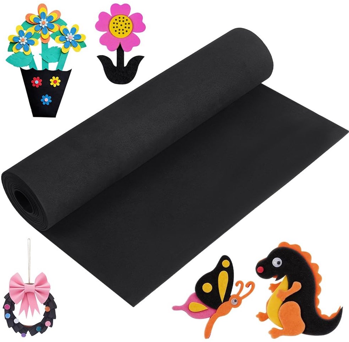2m Hoge Dichtheid EVA Foam Sheet Rol, 350mm Breed, Ideaal voor DIY Cosplay Kostuums en Halloween Knutselprojecten, Zwart