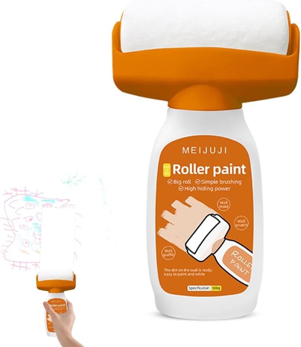 Witte Muurverf Reparatie 500g - Muurverf Roller en Kwast voor Krassen en Graffiti Herstel