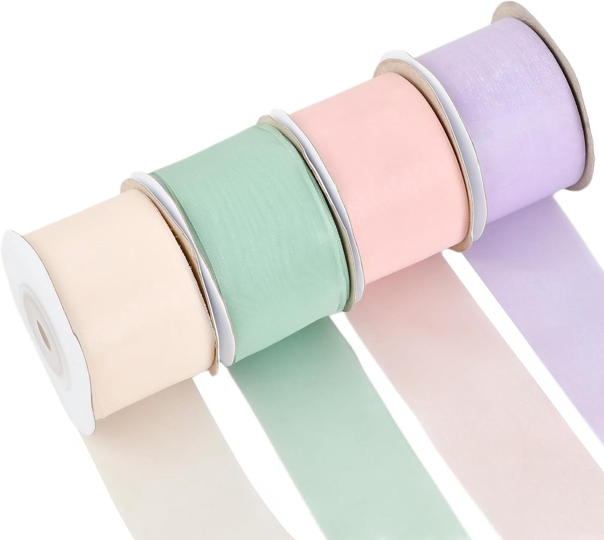 Organza tulband 3,8 cm x 18 m - transparant chiffonlint - veelzijdig kleurenpalet - perfect voor decoratie - ShopVlot