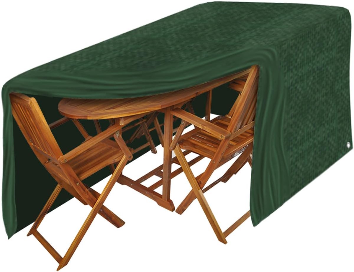 Ruhhy 23491 Large Garden Furniture Cover 100 x 180 x 240 cm, Waterproof, Windproof, Rectangular, Green - ShopVlot