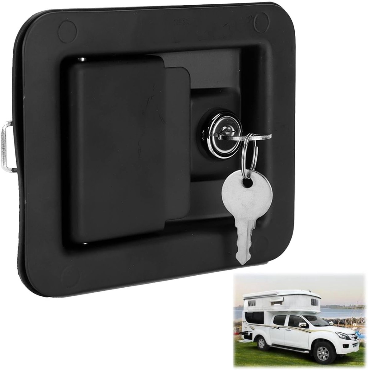 Tissting Trailer Travel Lock, High Quality Stainless Steel Door Lock with Keys for Caravan, Truck, Motorhome, Easy - ShopVlot