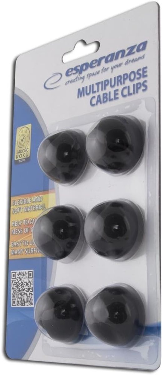 Esperanza eba101 K Black Cable Tie - ranges-câbles and velcro cable ties 6pièce (S) (Black) - ShopVlot