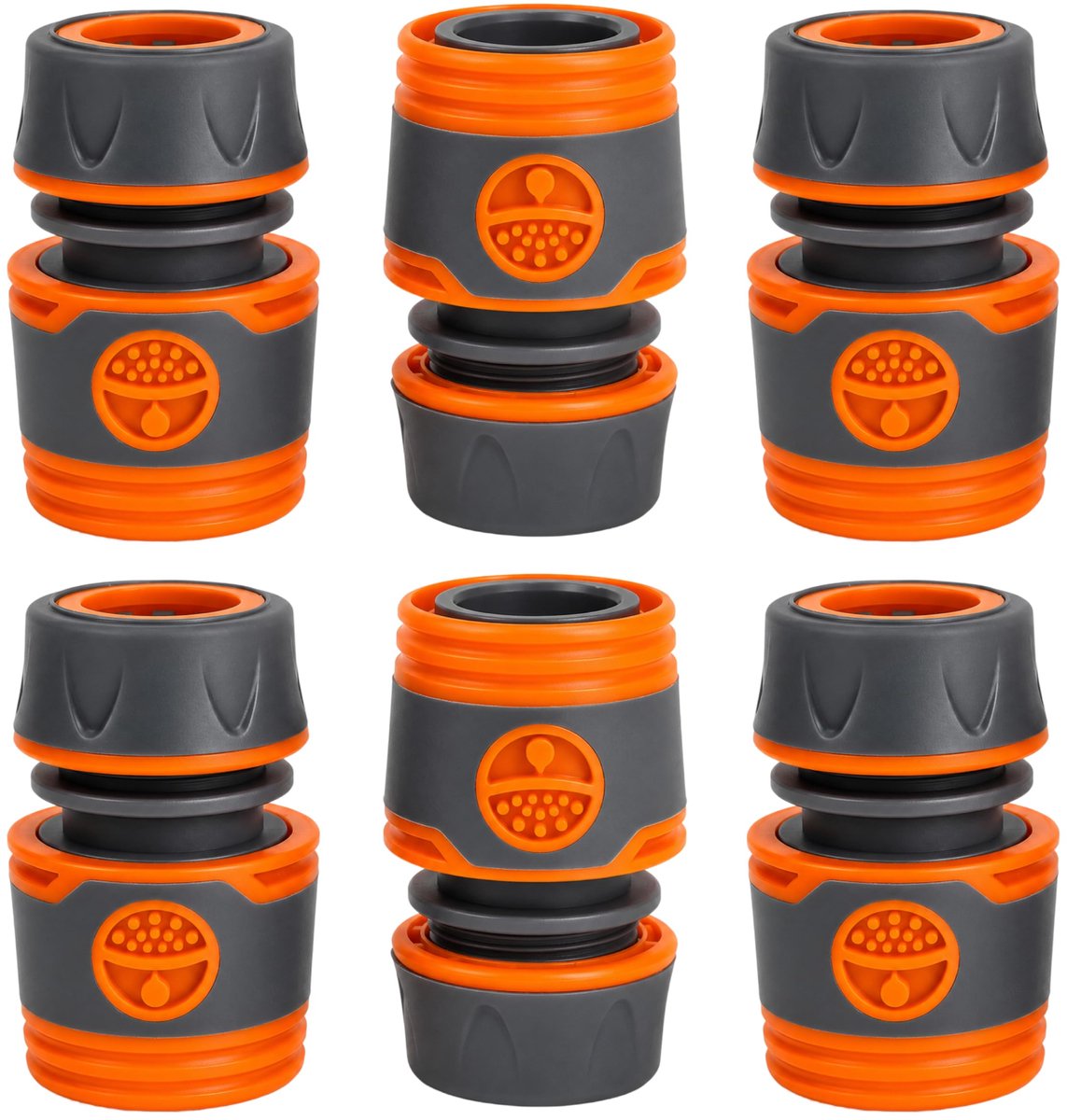 Set van 6 snelkoppelingen voor tuinslang 1,27 cm - robuuste PP-universele connectoren - perfecte afdichting - ShopVlot