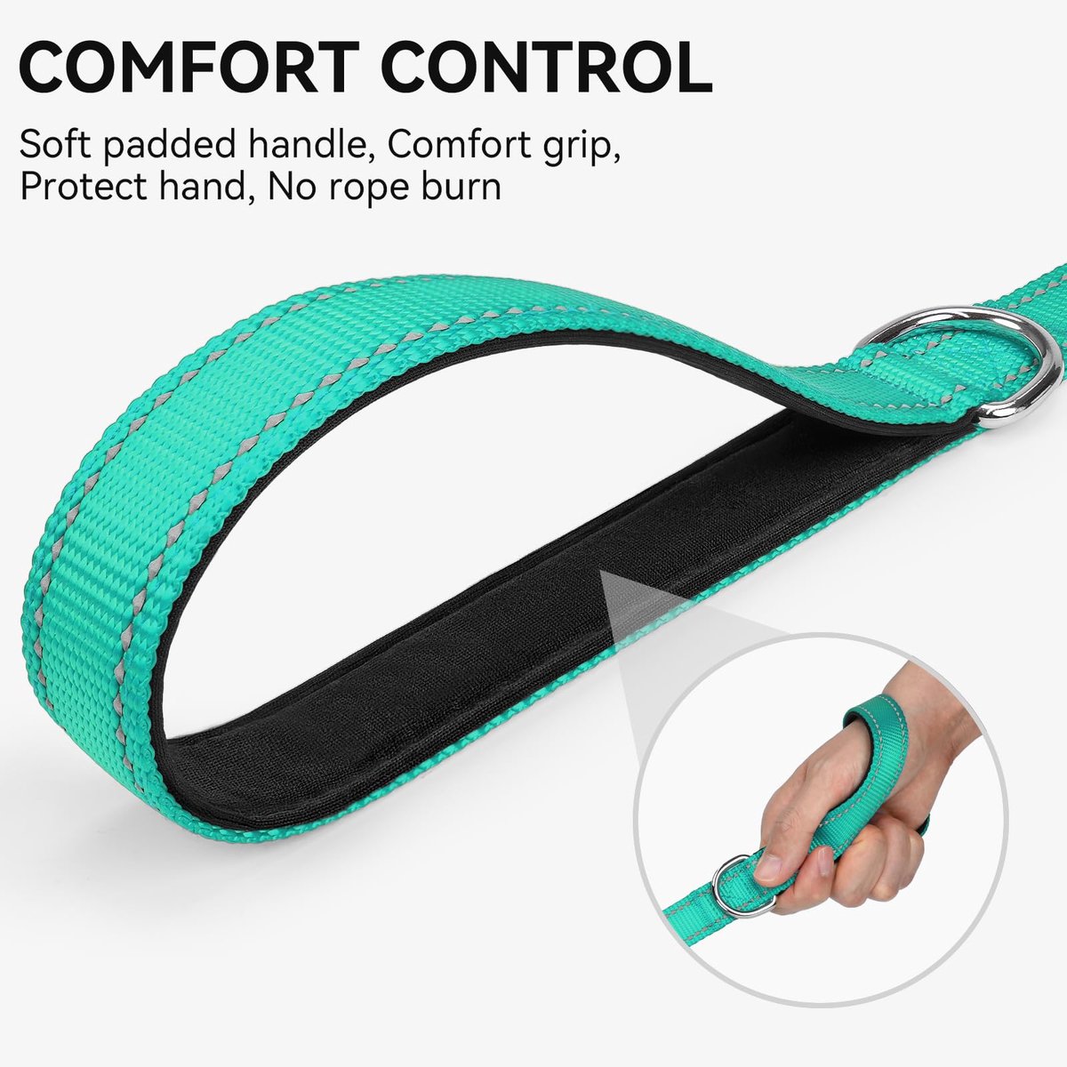 Hondenriem 180 cm/120 cm - nylon - gevoerd handvat - ideaal voor wandelen - ShopVlot