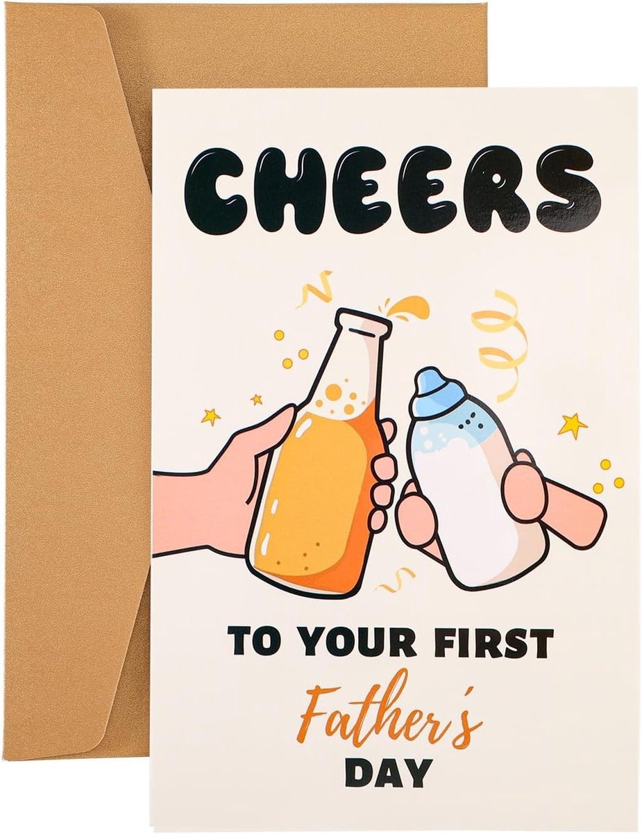 Grappige Vaderdagkaart voor Nieuwe Vaders met Envelop - Originele Cadeau Ideeën voor Zoon en Schoonzoon