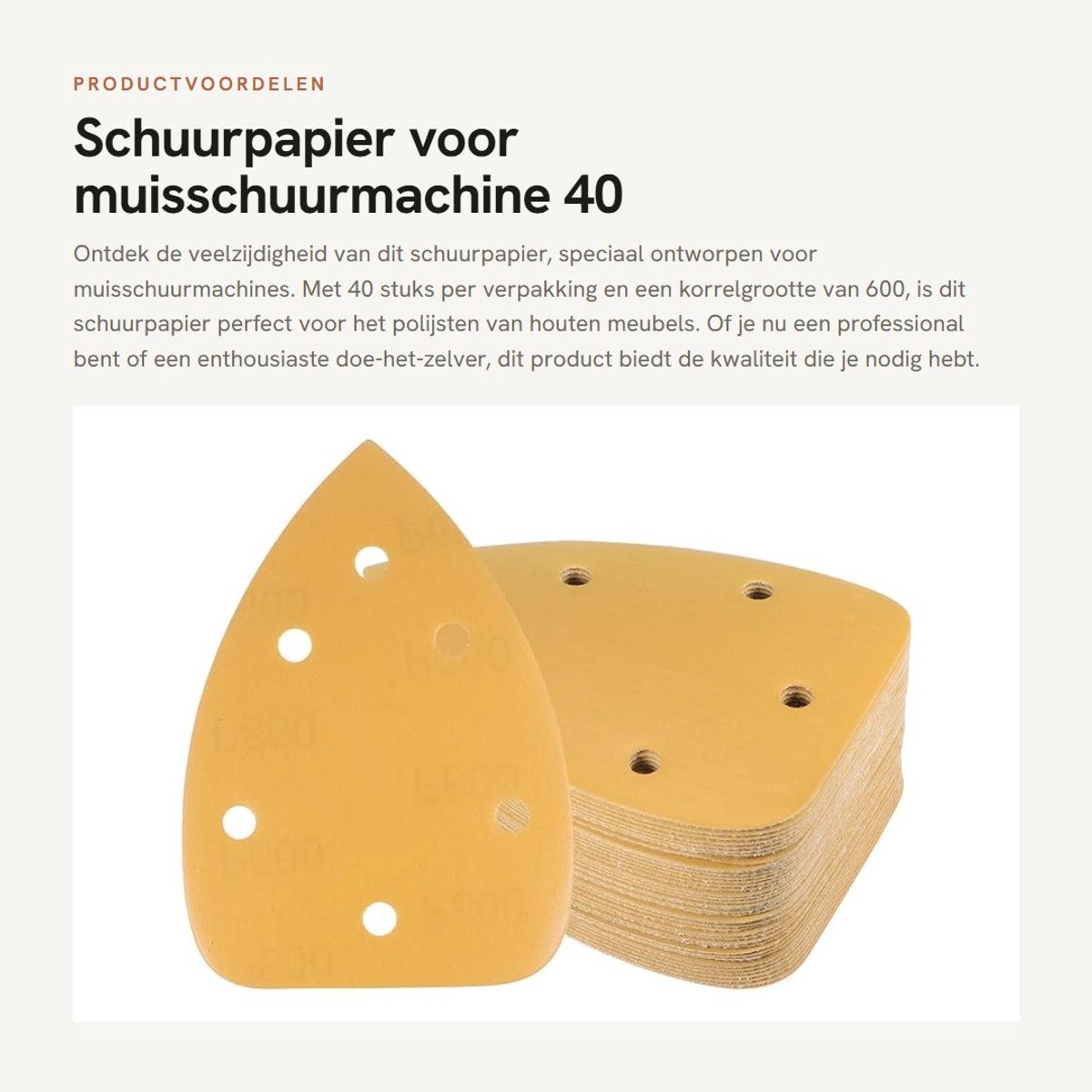 Dailygoods- Schuurpapier Set 40 Stuks - Schuurpapier Driehoek 9,9 inch x 5,9 inch - Korrel 600 - Antistatisch - Geschikt voor Hout/Metaal - Hoogwaardig Aluminiumoxide - Schuurbladen