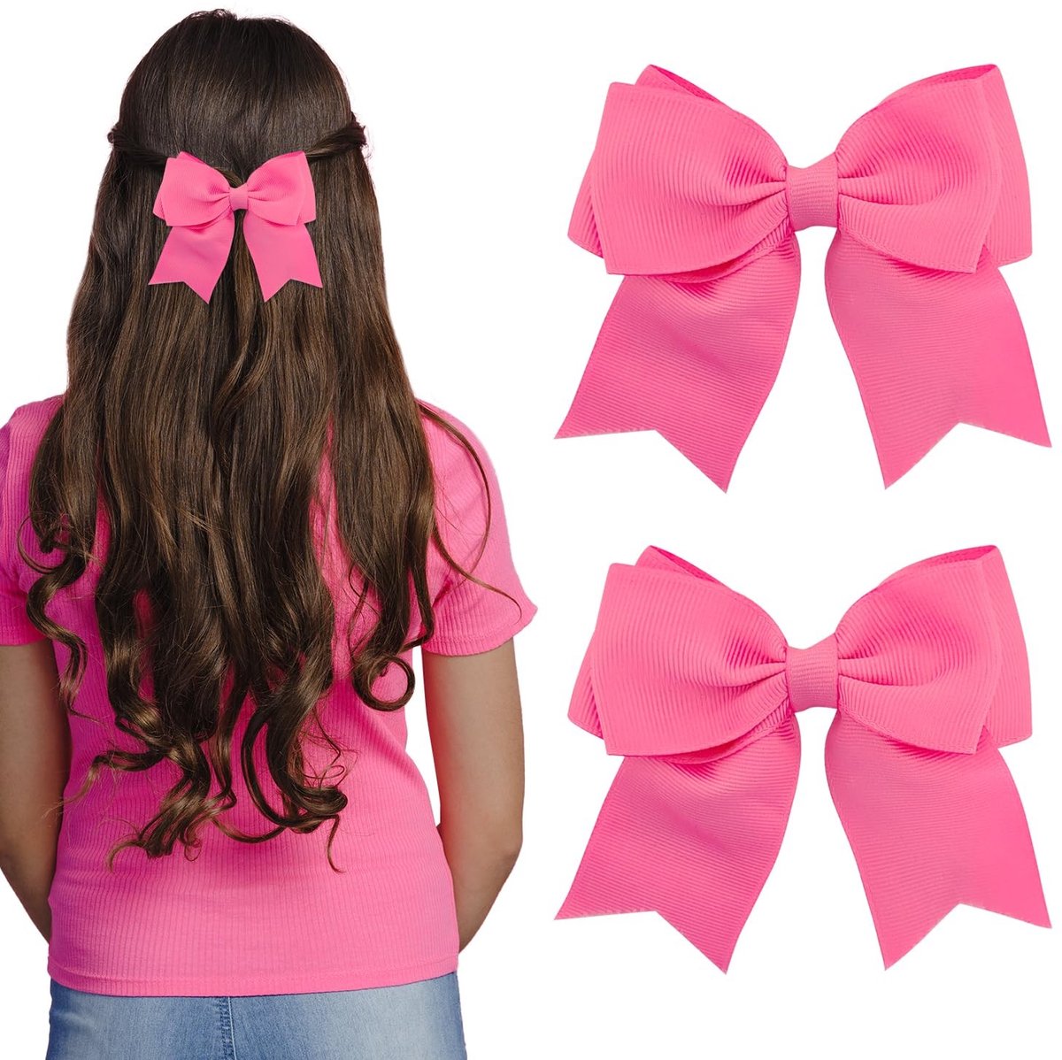 Dailygoods- Haarstrikken 2 Stuks - Donkerroze Haarclips - Lichtgewicht - Antislip - Geschikt voor Alle Haartypes - Comfortabel en Stabiel - Haarclip