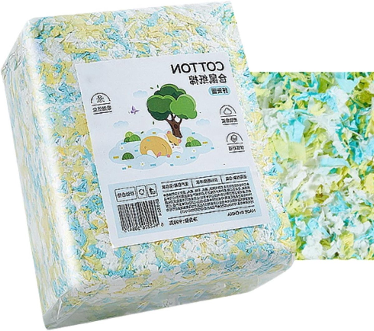 Konijnen Bodembedekking - Kooi Vulling - Hygiënisch Verblijf - Stofvrij en Absorberend - 21x12x26cm - Groen Roze