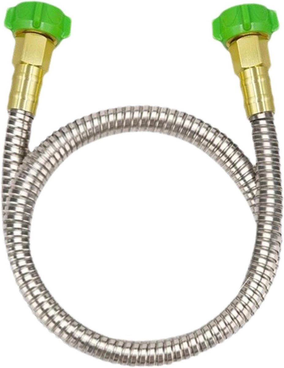 Flexibele tuinslang - Roestvrij staal - Tuin bewateren - Lekvrije connectoren - 3 voet - Zilver