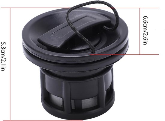 Boot Luchtklep - Ventiel Kajak - Watersport Gebruik - Universele Compatibiliteit - 5.3x6.6cm - Zwart — afbeelding 5