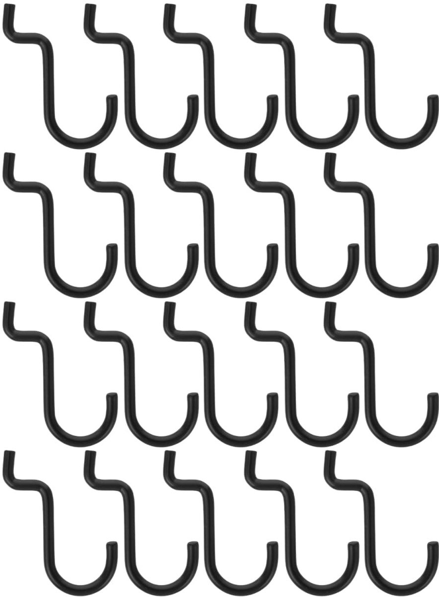 Dailygoods- Metalen Haken 20 Stuks - Robuuste Ophanghaken - Voor Geperforeerde Panelen - Sterk Draagvermogen - Eenvoudig Te Installeren - Tijd Besparend - Haakjes